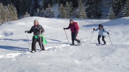 Drei Schneeschuhgängerinnnen